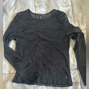Black sheer Long Sleeve Top